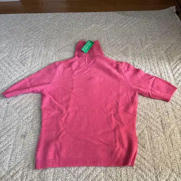 울 핑크 반팔 스웨터 S