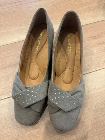 [ COULEUR VARIE ] 그레이 큐빅 스퀘어토 펌프스