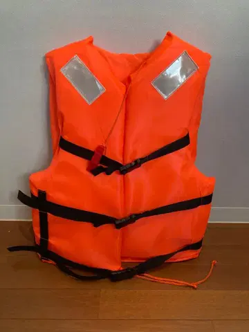 오렌지 나일론 구명 조끼 반사판 포함 성인용