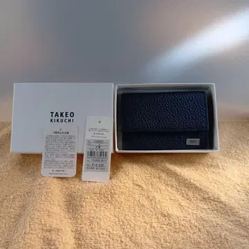 (미사용 새상품) TAKEO KIKUCHI 3단 폴더형 지갑 네이비
