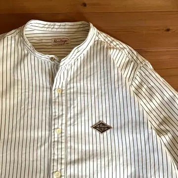 KARAKU 스트라이프 베이스볼 긴팔 셔츠