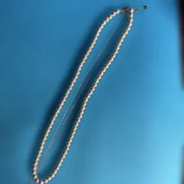 화이트 펄 이중 목걸이