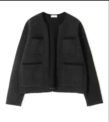 Ballsey 울 나일론 부클레 프론트 오픈 가디건 그레이