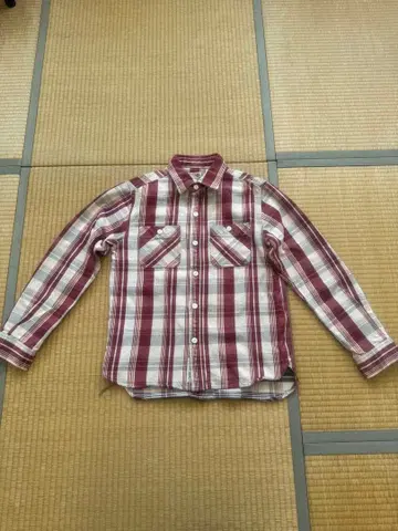 houston 플란넬 셔츠 빨간색과 화이트 체크 L 사이즈