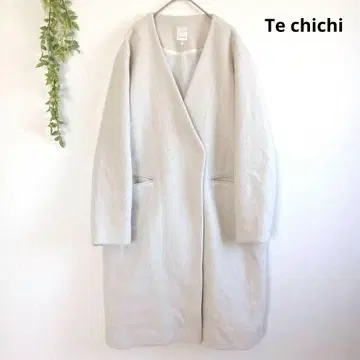 테치치 노카라 코트 캐주얼 심플 루즈핏 L 아이보리