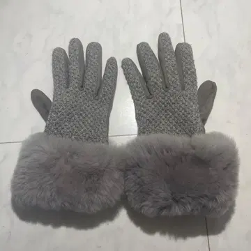 그레이 퍼와 니트 장갑