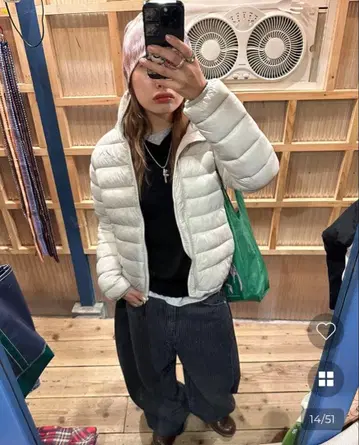 누구 후프 다운 자켓 그레이