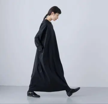 카구레 kagure 코튼 컷 와이드 원피스 블랙 사이즈 1 면 100%