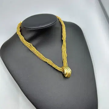 245 빈티지 피에르 칼다 골드 트위스트 체인 목걸이