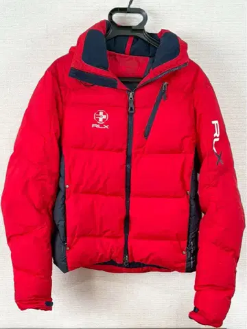 RLX 빨간색 다운 자켓 탈부착 가능 후드