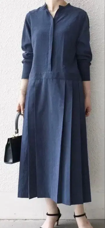 SHIPS any 네이비 긴팔 셔츠 원피스 ONE SIZE