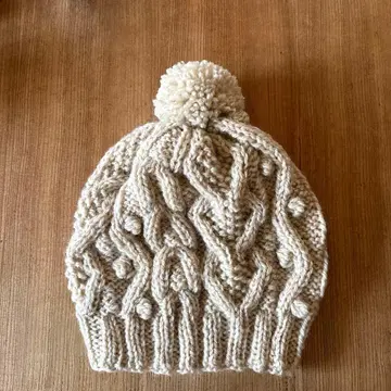 핸드메이드 아란 니트 모자