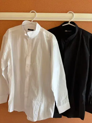 컬러 긴팔 셔츠 2장 세트 윙카라 셔츠 결혼식