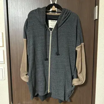 Feel LALACUB 풀 집업 후드티 바이컬러 스톤 포함