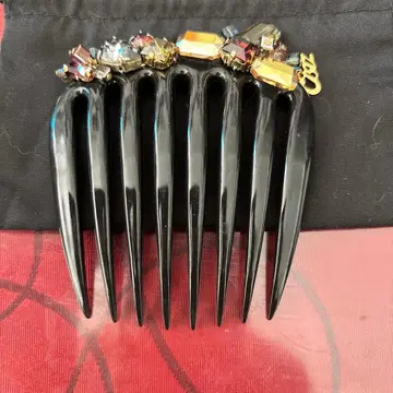 Coz 크리스탈 장식 빗 블랙