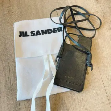 JIL SANDER 블랙 가죽 휴대폰 커버
