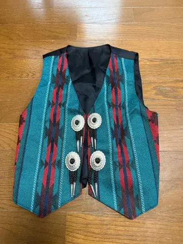 오르테가 무늬 네이비 콘초 베스트 네이티브 네이티브 미국