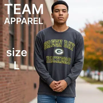 NFL 그린베이 패커스 롱T L 차콜 그레이 구제 의류