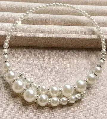 펄 실버 목걸이