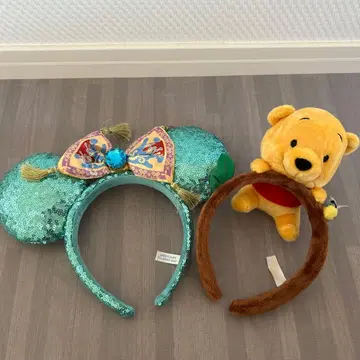미키 귀와 푸우 헤어밴드 세트