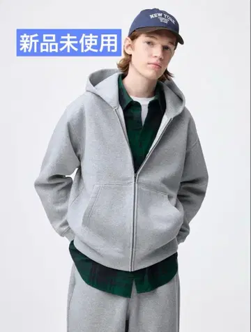 미사용 새상품 GU 헤비 웨이트 맨투맨 풀 집업 후드티 S 사이즈