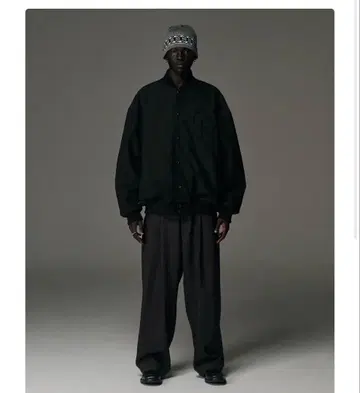 COOTIE PRODUCTIONS 투 턱 와이드 팬츠 다크 그레이