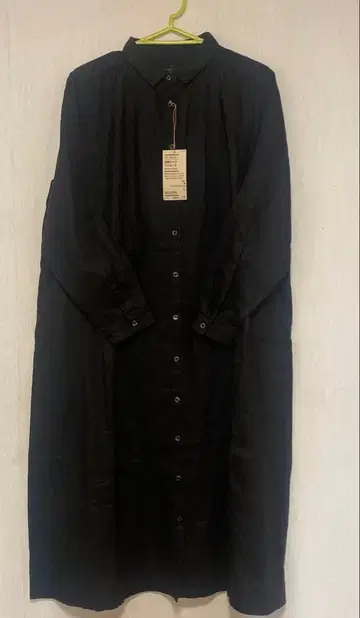 무인양품 린넨 긴팔 셔츠 원피스 L 블랙