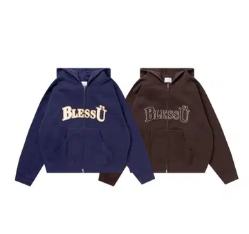 BLESSU 브레스유 브라운 지퍼 후드티 S 사이즈