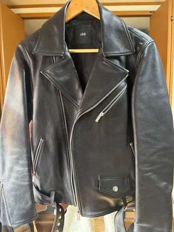 J.S.B. 블랙 더블 라이더 자켓