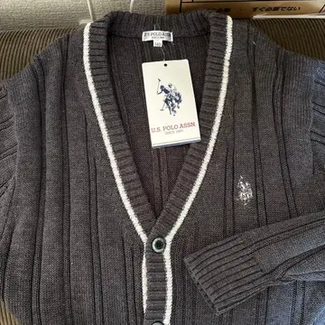 U.S. POLO ASSN. 다크 그레이 가디건 140