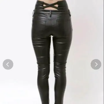 가격 인하 가능 GYDA 하이웨스트 백 크로스 인조 가죽 팬츠