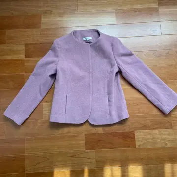 연한 핑크 노카라 자켓 38