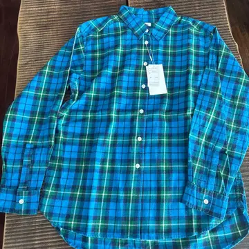 le vent souffle 긴팔 셔츠 사이즈 1 파랑 그린 체크