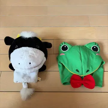 소 퍼펫 + 개구리 모자
