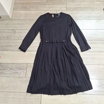 arrive park 긴팔 플리츠 원피스 다크 네이비