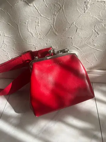 marimekko 빨간색 가마구치 숄더백