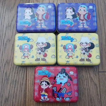 원피스와 후지야 밀키 콜라보 캔 케이스 5개 세트