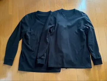 울트라 웜 히트텍 크루넥 T/긴팔 블랙 M 사이즈 2장 세트