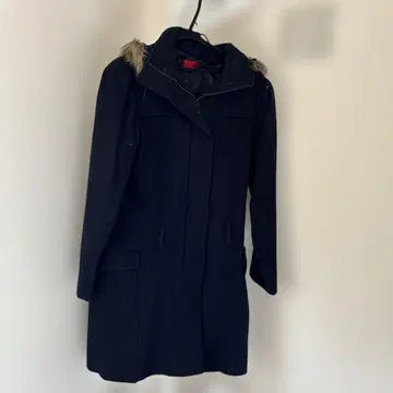 IORI 후드 부착 네이비 코트