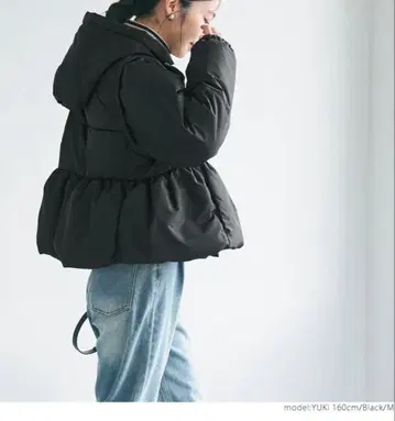 [ coca ] 새상품 충전솜 아우터 페플럼 블랙 M