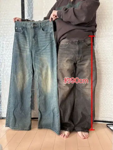 WESTSEA 색빠짐 와이드 데님 팬츠