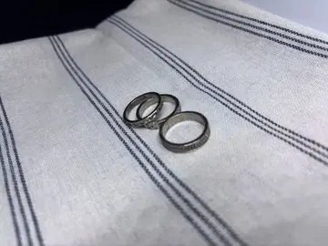 실버 밴딩 링 3종 세트