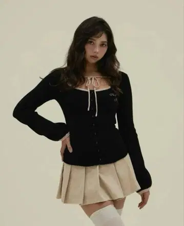 andmary Sonique 니트 탑 블랙-F AM1522