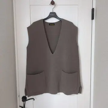 새상품급 드로어 캐시미어 혼방 니트 베스트 그레이지 프리 사이즈