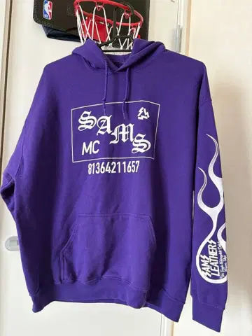 SAMS 보라색 후드티 할리 초퍼