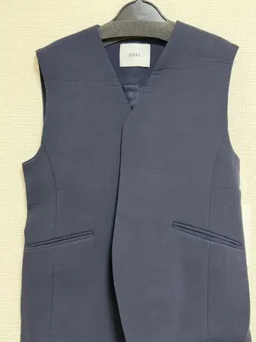 COEL 네이비 노카라 베스트 택 포함