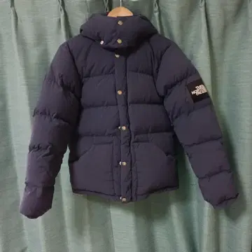 The North Face 후드 부착 다운 자켓 네이비 폴라테크