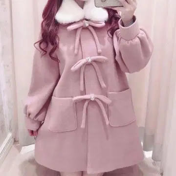 Ank Rouge 앙크루즈 리본 비쥬 코트 핑크