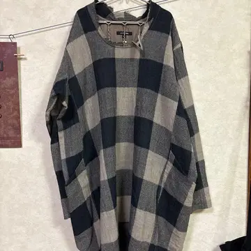 파드칼레 블록 체크 울 튜닉