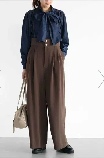 야마다야 Vin 스트랩 하이웨스트 팬츠